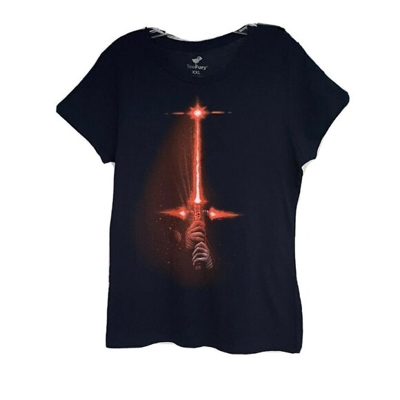 TeeFury Mashup Star Wars Blue Graphic T-Shirt 2XL XXL Stretch Preshrunk Cotton - Picture 1 of 4